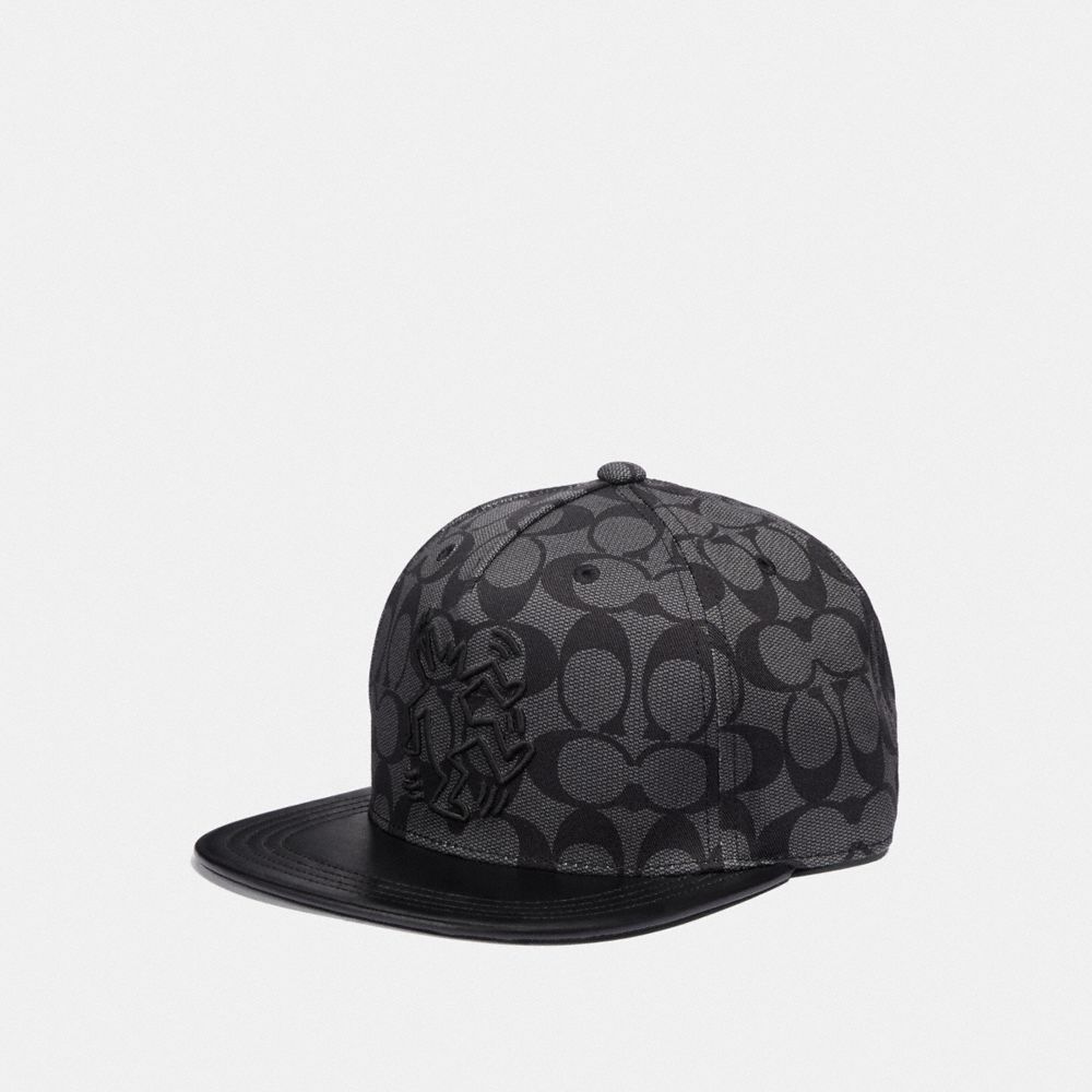 KEITH HARING SIGNATURE FLAT BRIM HAT - F66987 - GRAPHITE SIGNATURE