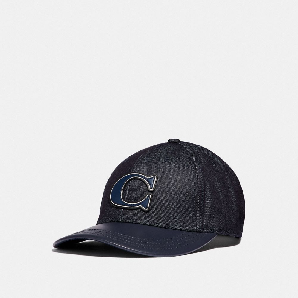 COACH DENIM VARSITY CAP - RAW DENIM - F66989