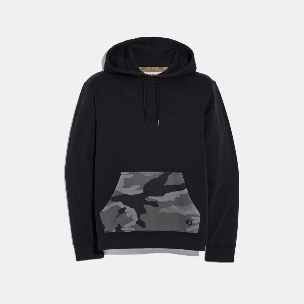 COACH F67002 - PULLOVER CAMO HOODIE BLACK