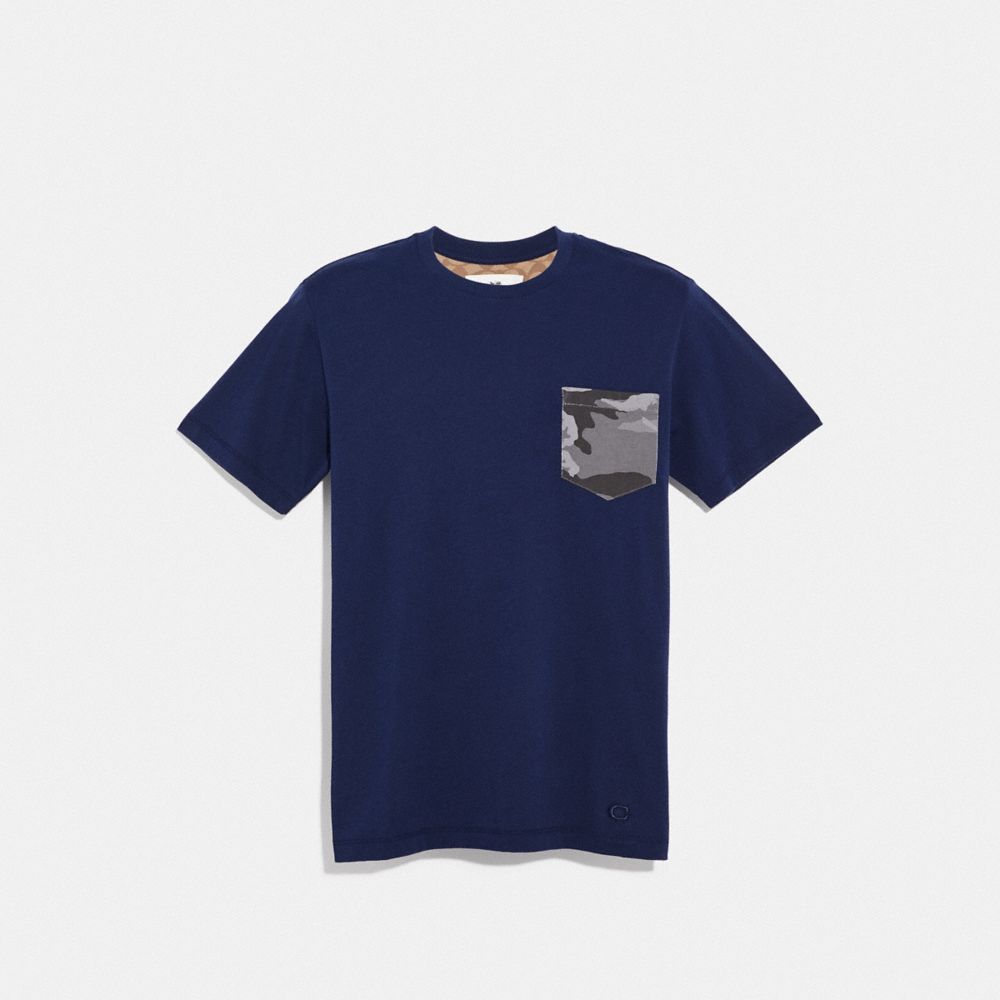 COACH F67003 - CAMO T-SHIRT BRIGHT NAVY