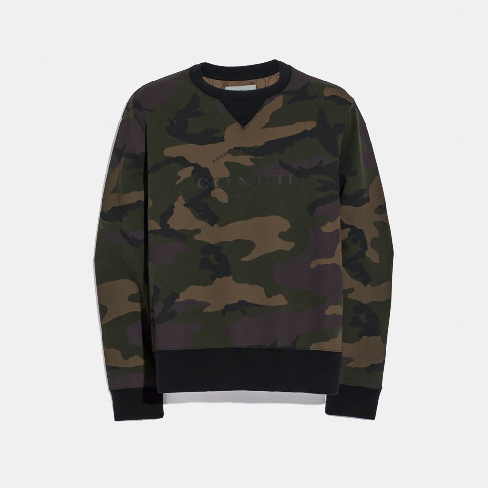 COACH F67004 CAMO SWEATSHIRT DARK OLIVE CAMO