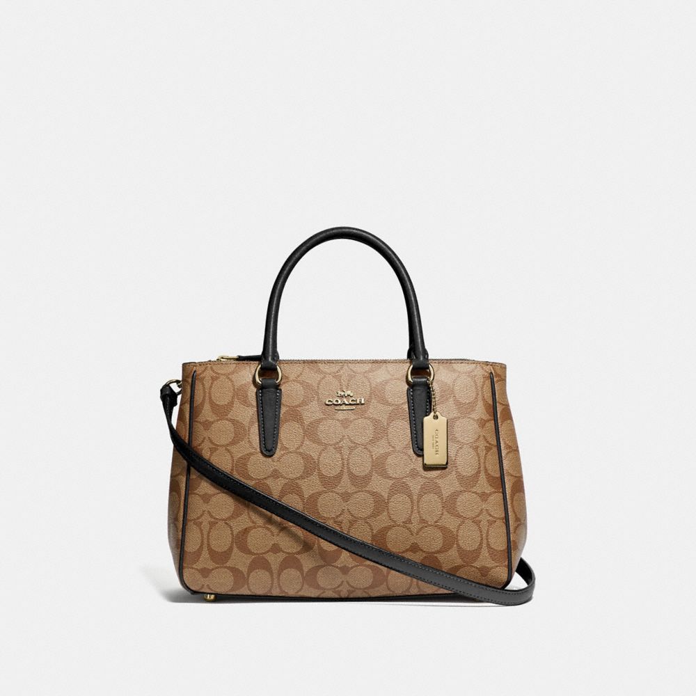 SURREY CARRYALL IN SIGNATURE CANVAS - KHAKI/BLACK/IMITATION GOLD - COACH F67026