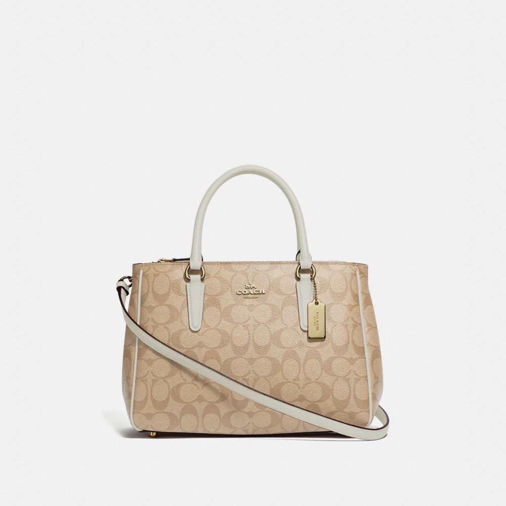 COACH SURREY CARRYALL IN SIGNATURE CANVAS - LIGHT KHAKI/CHALK/IMITATION GOLD - F67026