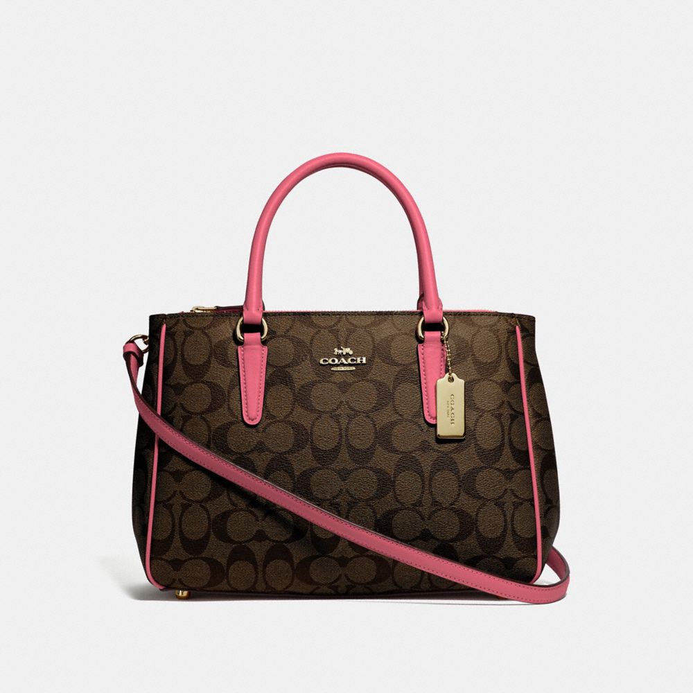 SURREY CARRYALL IN SIGNATURE CANVAS - BROWN/STRAWBERRY/IMITATION GOLD - COACH F67026
