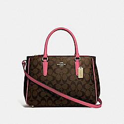 SURREY CARRYALL IN SIGNATURE CANVAS - BROWN/STRAWBERRY/IMITATION GOLD - COACH F67026