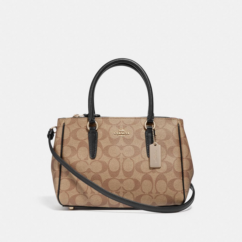 COACH F67027 - MINI SURREY CARRYALL IN SIGNATURE CANVAS - KHAKI/BLACK ...