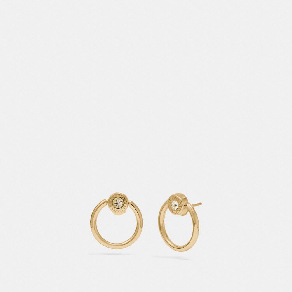 OPEN CIRCLE HALO STUD EARRINGS - F67073 - GOLD