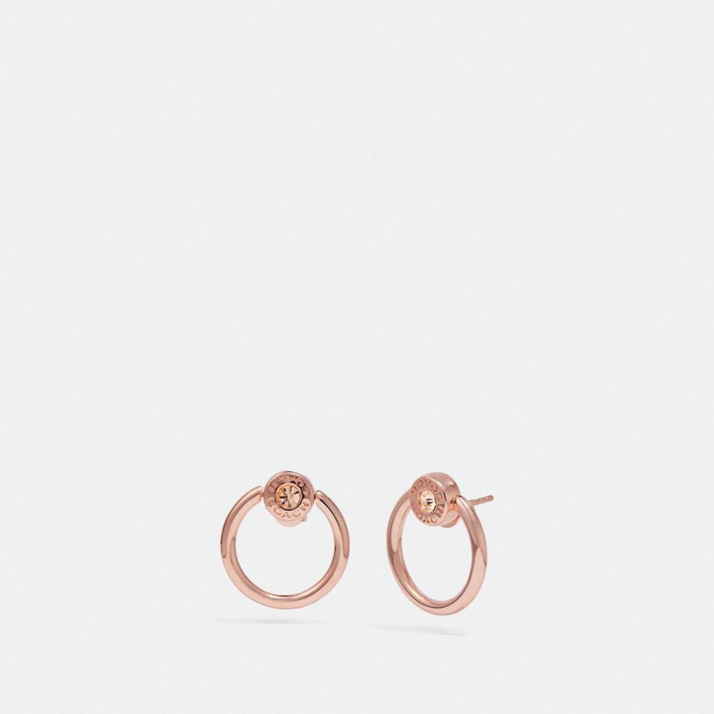 COACH OPEN CIRCLE HALO STUD EARRINGS - ROSEGOLD - F67073