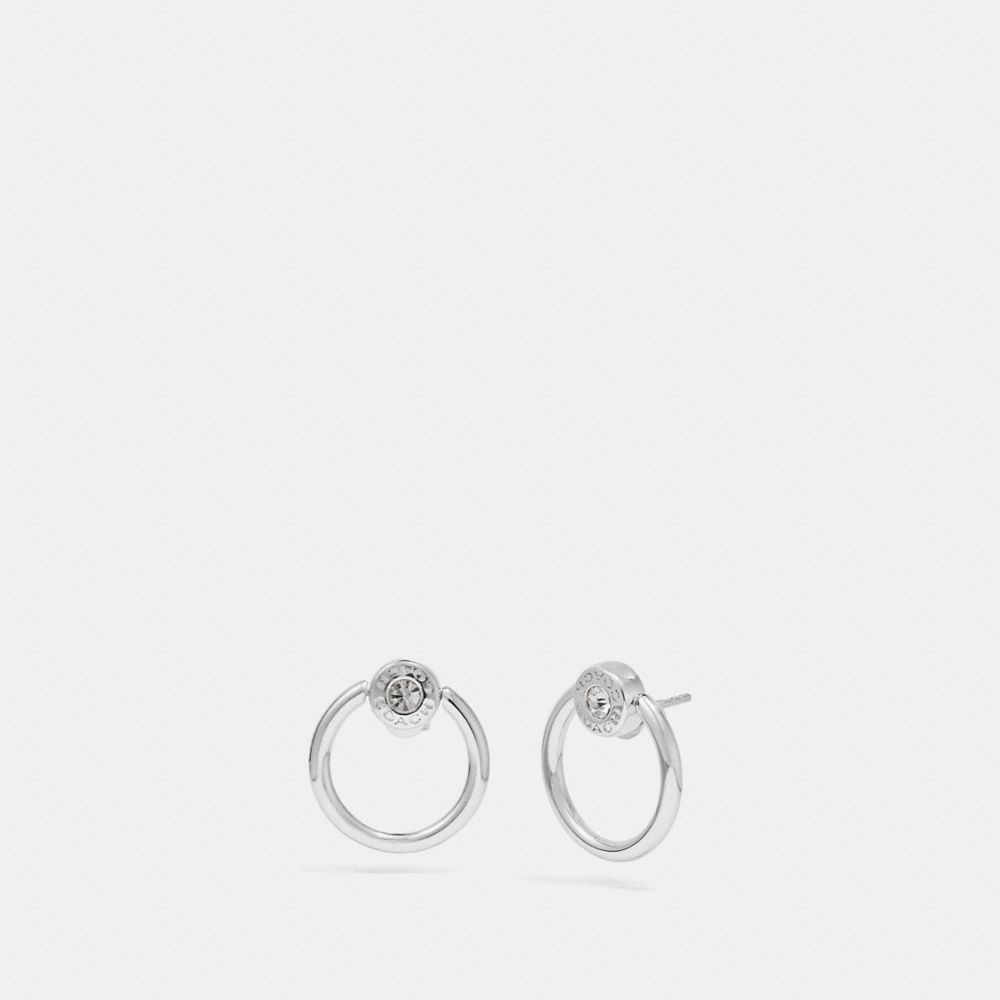 COACH F67073 OPEN CIRCLE HALO STUD EARRINGS SILVER