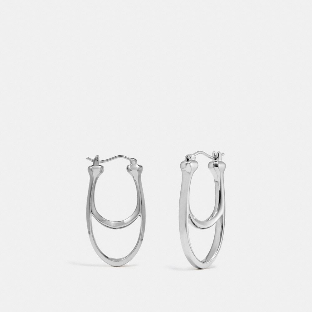 COACH F67084 - SIGNATURE HOOP EARRINGS SILVER