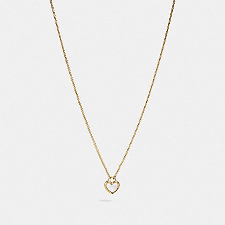 COACH PEARL HEART NECKLACE - WHITE/GOLD - F67111