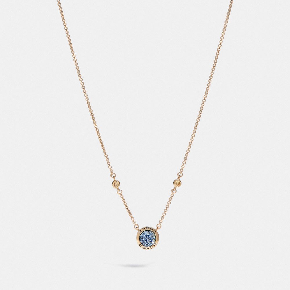 COACH F67127 OPEN CIRCLE NECKLACE BLUE/GOLD