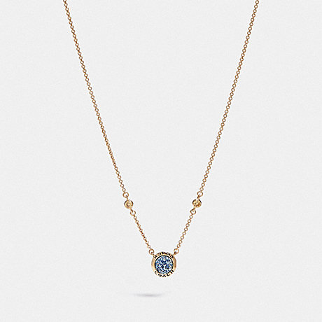 COACH F67127 OPEN CIRCLE NECKLACE BLUE/GOLD