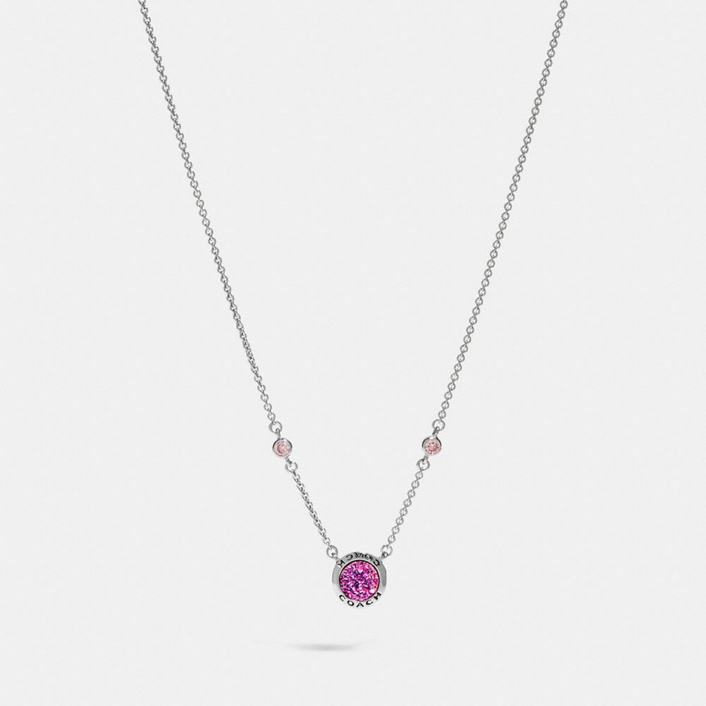 OPEN CIRCLE NECKLACE - PURPLE/SILVER - COACH F67127