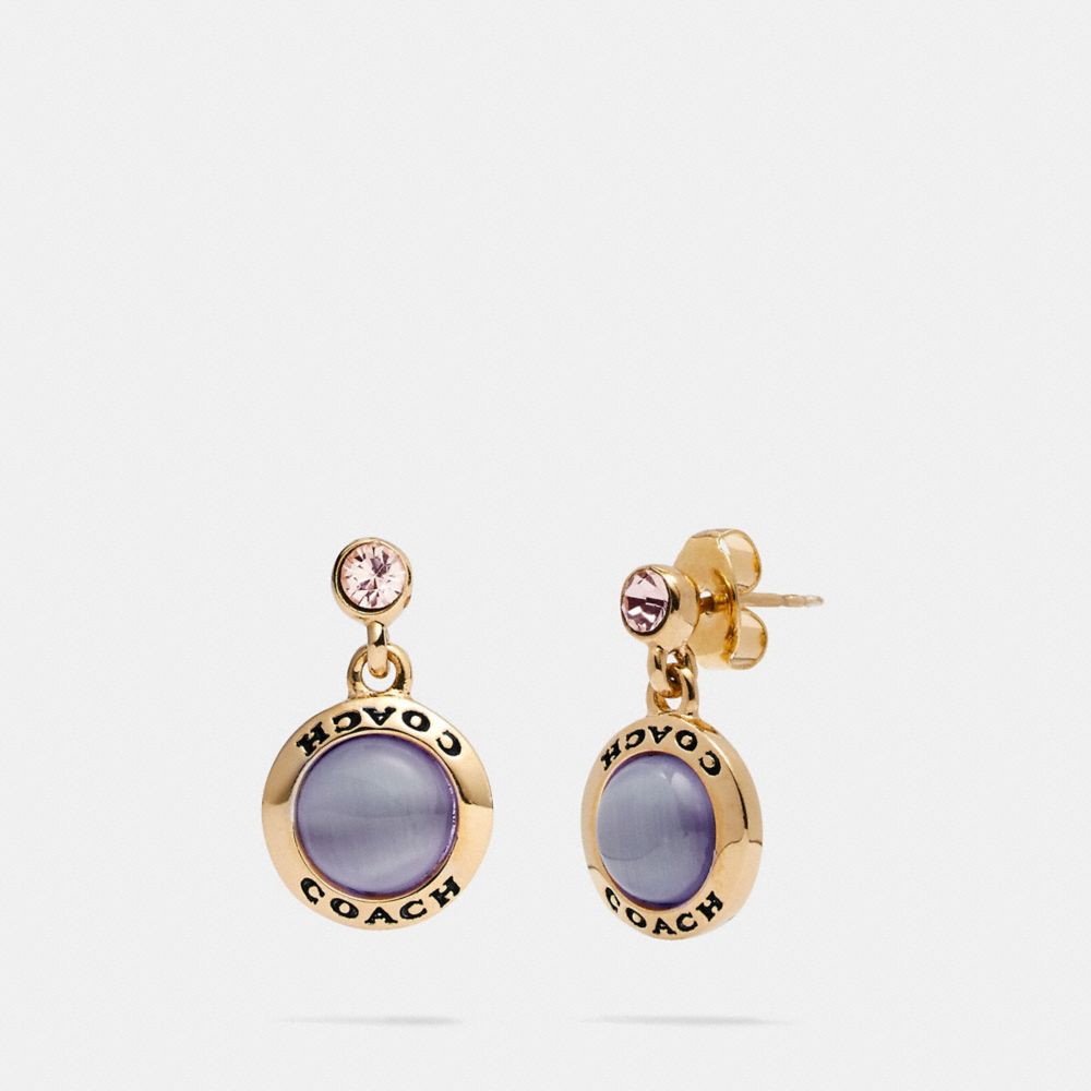 OPEN CIRCLE DROP EARRINGS - PURPLE/GOLD - COACH F67129