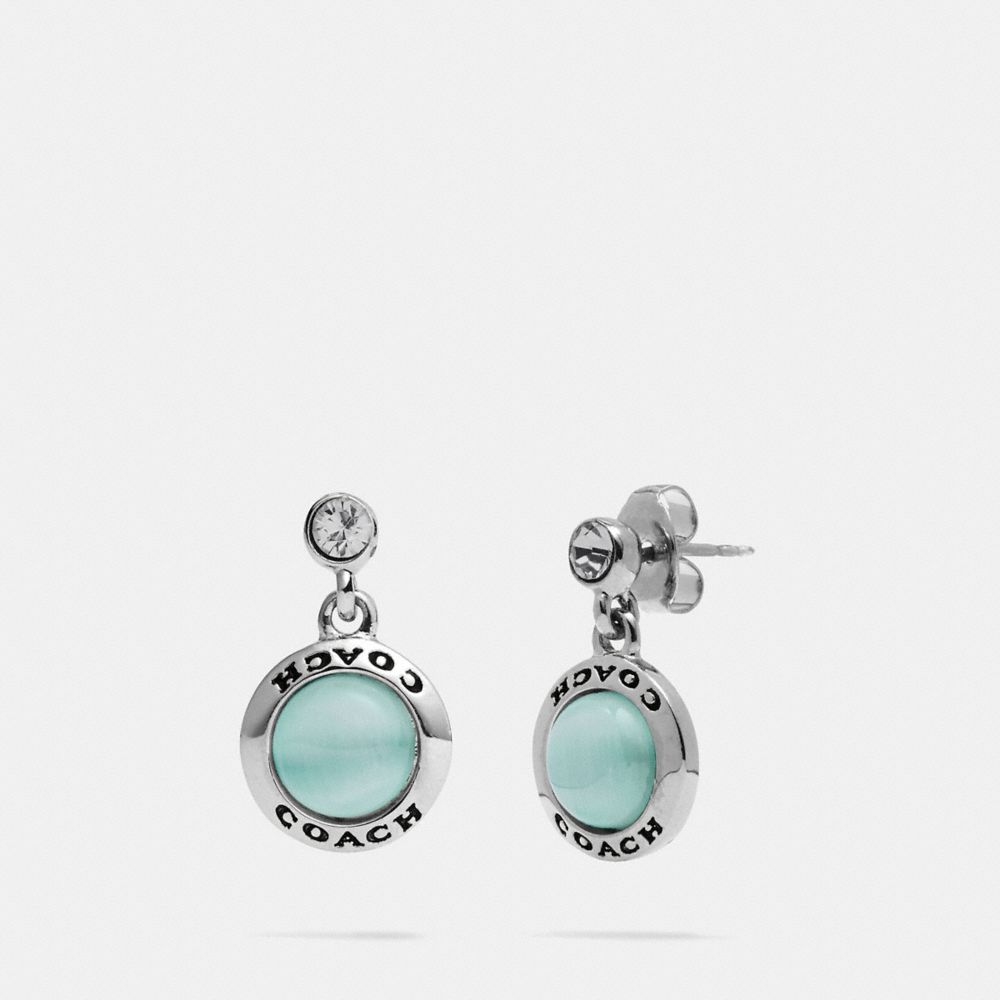 OPEN CIRCLE DROP EARRINGS - BLUE/SILVER - COACH F67129