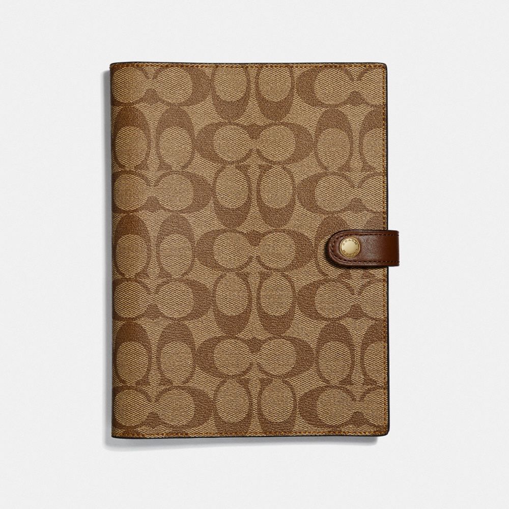 NOTEBOOK IN SIGNATURE CANVAS - KHAKI - COACH F67143