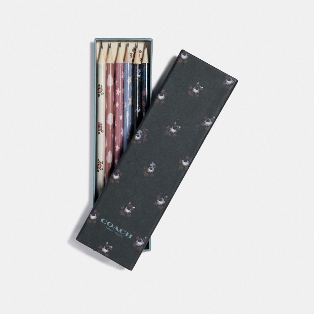 PENCIL SET WITH DITSY FLORAL PRINT - MULTICOLOR - COACH F67145