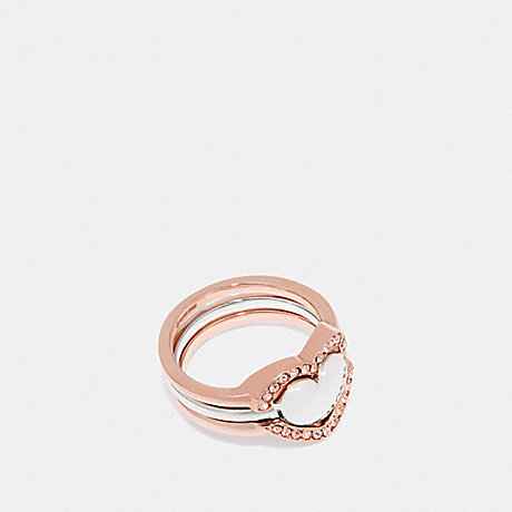 COACH F67148 HALO HEART RING ROSE-GOLD/SILVER