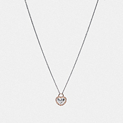 HALO HEART NECKLACE - ROSE GOLD/SILVER - COACH F67149