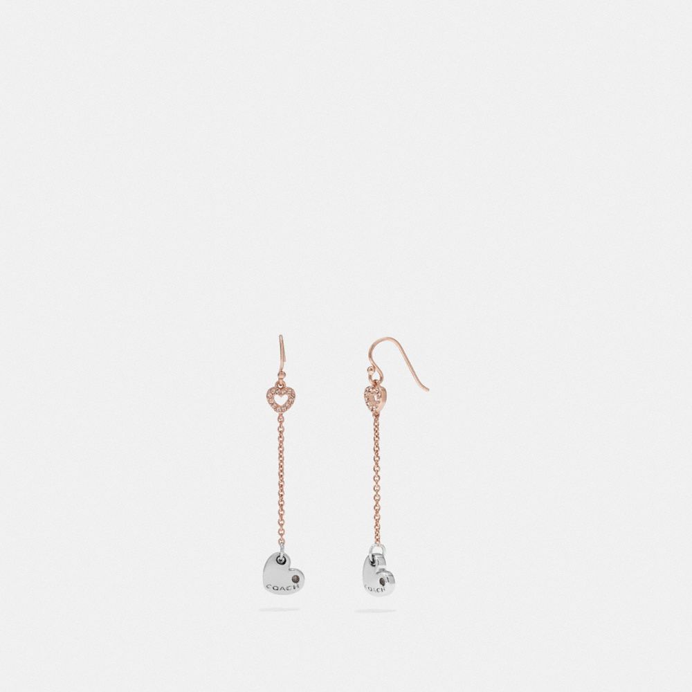 COACH F67152 - HALO HEART DROP EARRINGS ROSEGOLD/SILVER