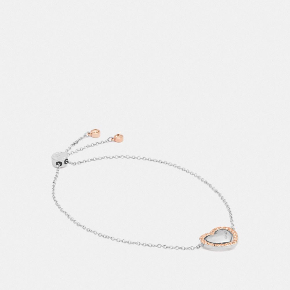 COACH HALO HEART CHAIN BRACELET - ROSE GOLD/SILVER - F67153