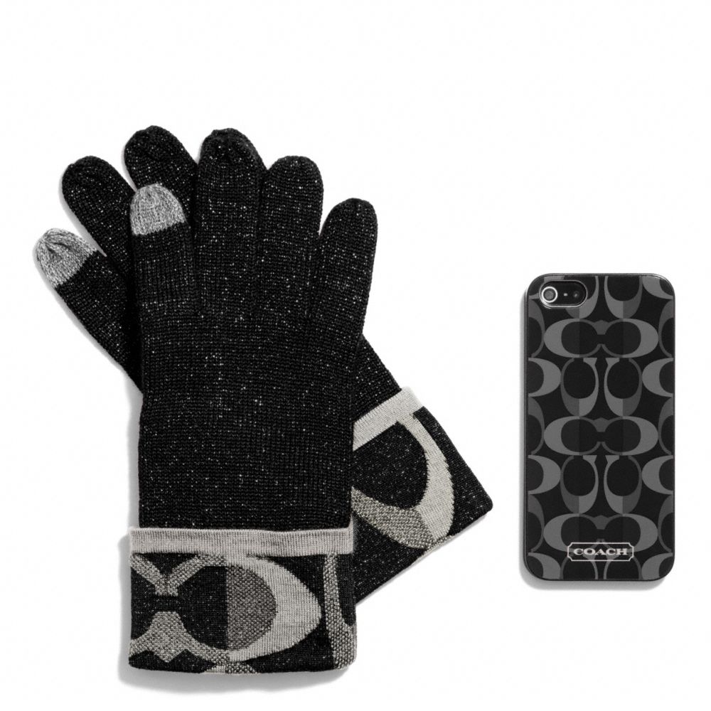 COACH f67242 BOXED IPHONE 5 CASE WITH TOUCH GLOVE BLACK