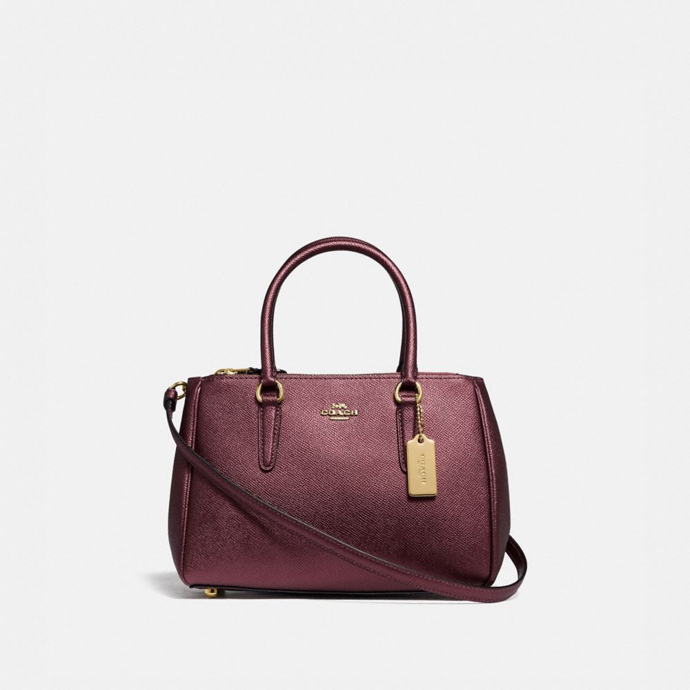 COACH F67247 MINI SURREY CARRYALL IM/METALLIC WINE