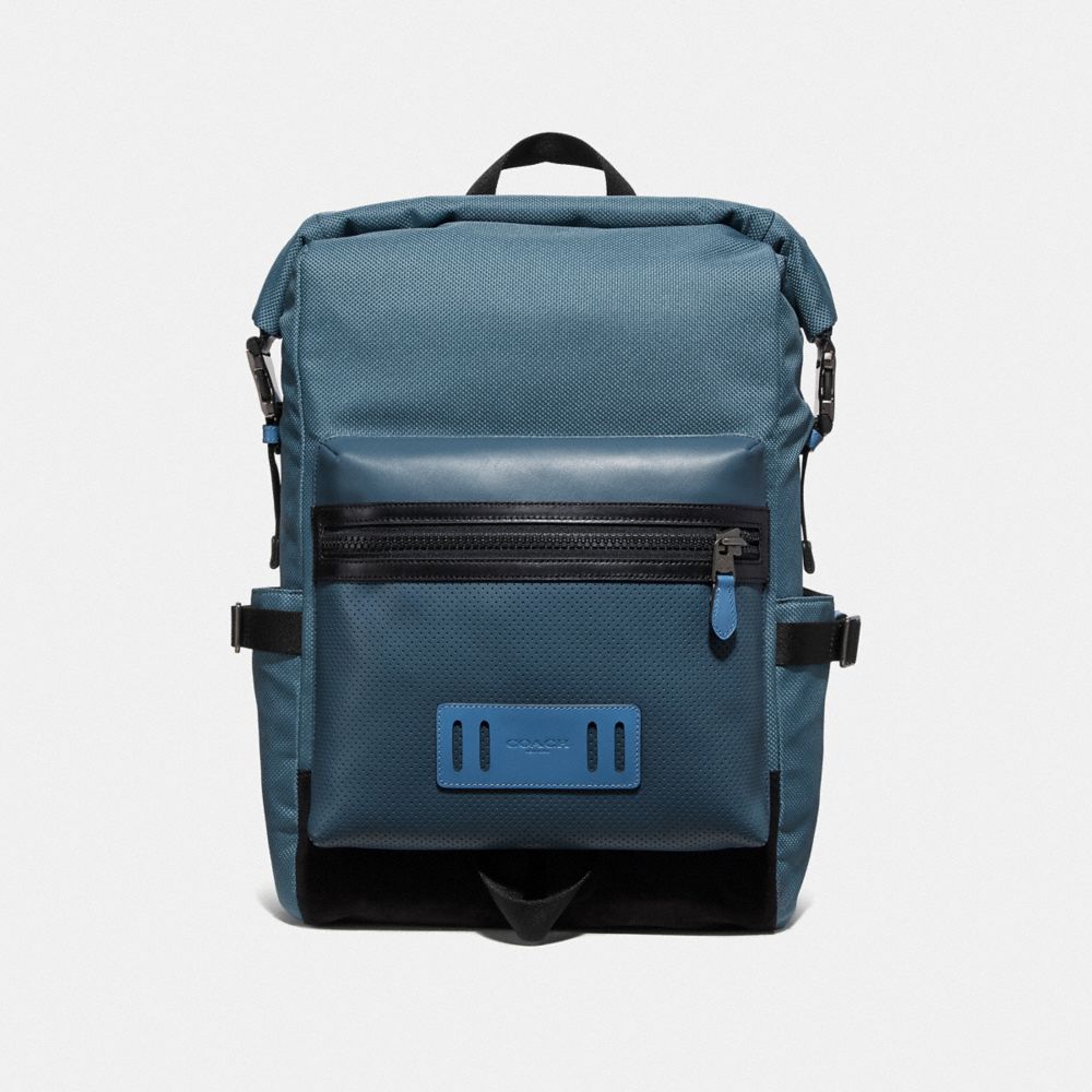 TERRAIN ROLL TOP BACKPACK - F67312 - PVD BLUE/BLACK ANTIQUE NICKEL