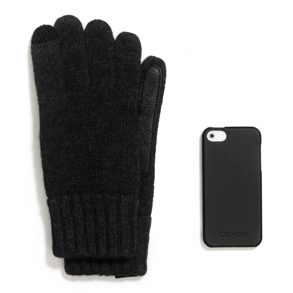 COACH F67356 Tech Knit Glove And Iphone 5 Case Gift Set 