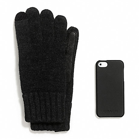 COACH F67356 TECH KNIT GLOVE AND IPHONE 5 CASE GIFT SET ONE-COLOR