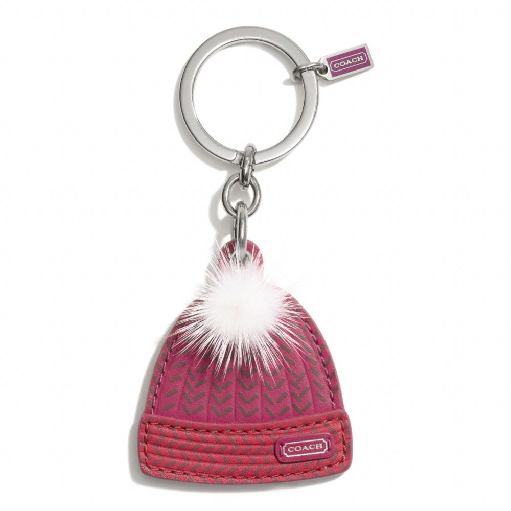 COACH F67383 - KNIT HAT KEY RING  SILVER/MULTICOLOR