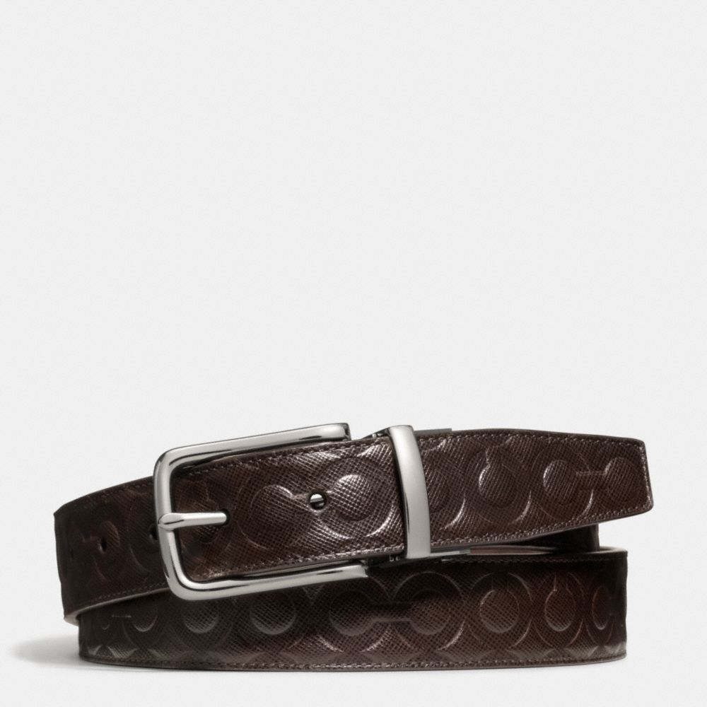 COACH F67417 - DRESS WESTON OP ART BELT MAHOGANY/MAHOGANY