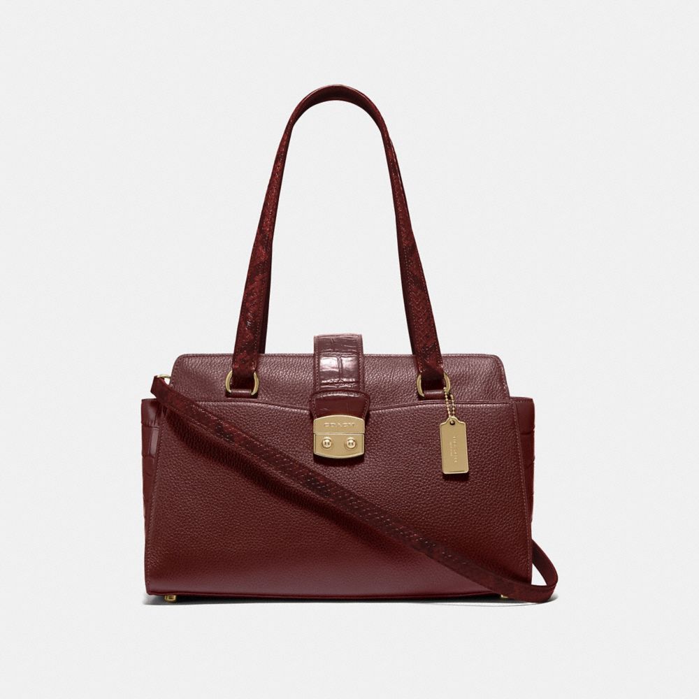 AVARY CARRYALL - F67451 - WINE/IMITATION GOLD