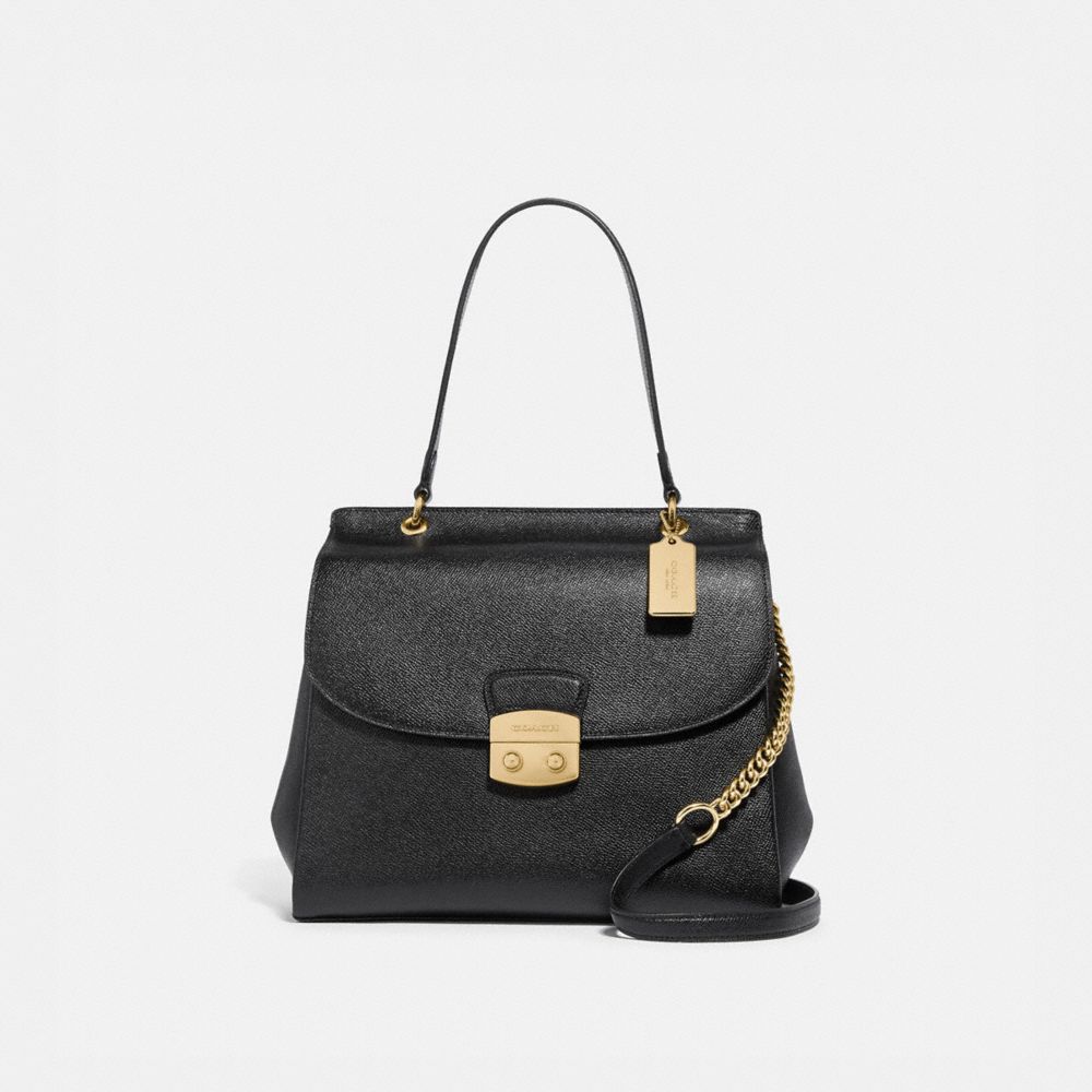 AVARY FLAP CARRYALL - F67454 - BLACK/LIGHT GOLD