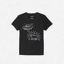 COACH F67467 Keith Haring Embroidered Ufo T-shirt BLACK