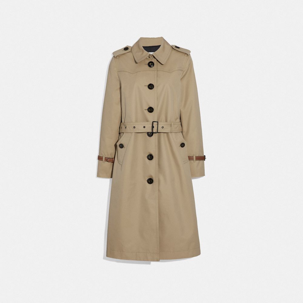 COACH WESTERN LONG TRENCH - CLASSIC KHAKI - F67469