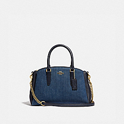 MINI SAGE CARRYALL - F67473 - DENIM/LIGHT GOLD