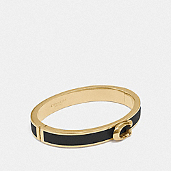 COACH SIGNATURE PUSH HINGED BANGLE - BLACK/GOLD - F67480