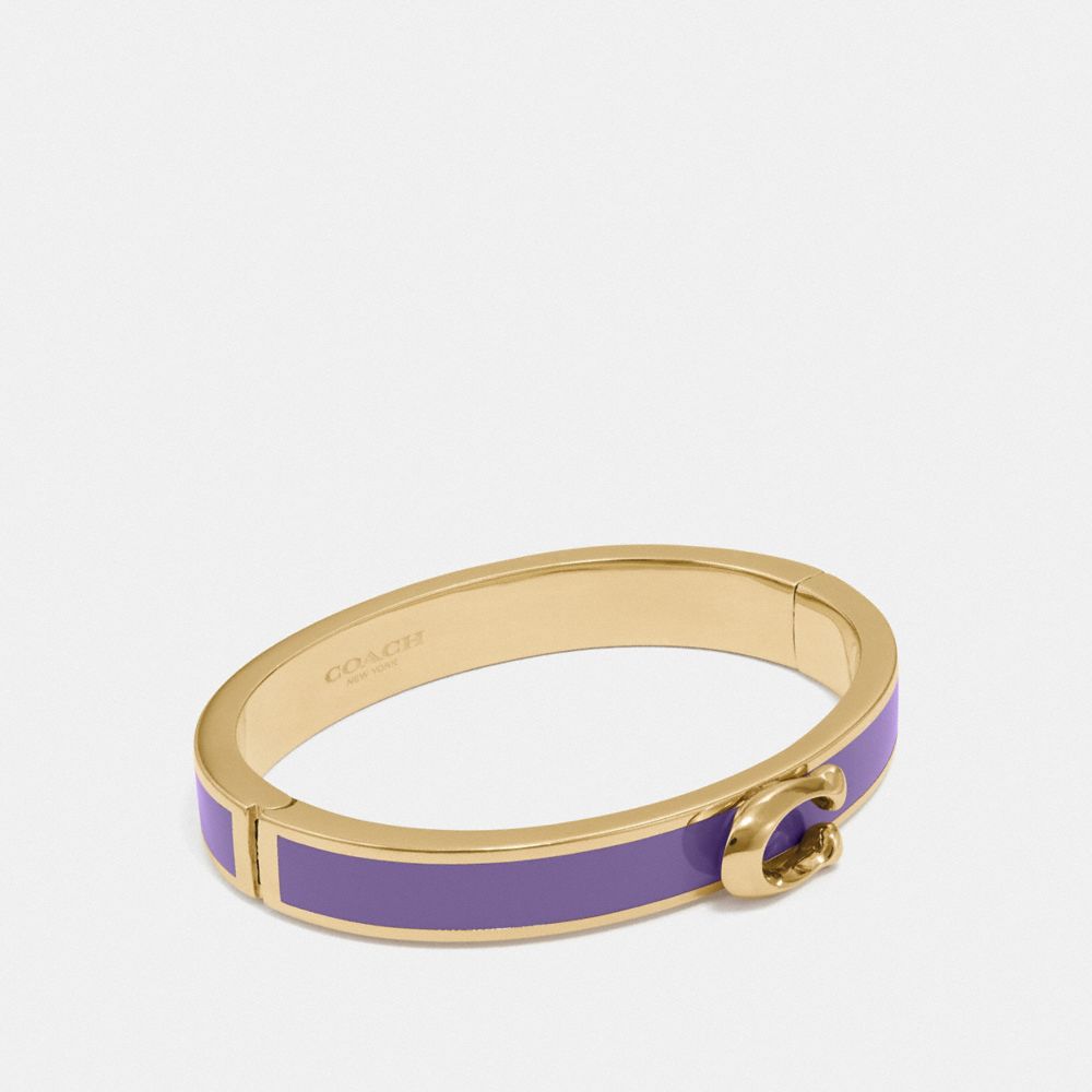 SIGNATURE PUSH HINGED BANGLE - F67480 - LIGHT PURPLE/GOLD