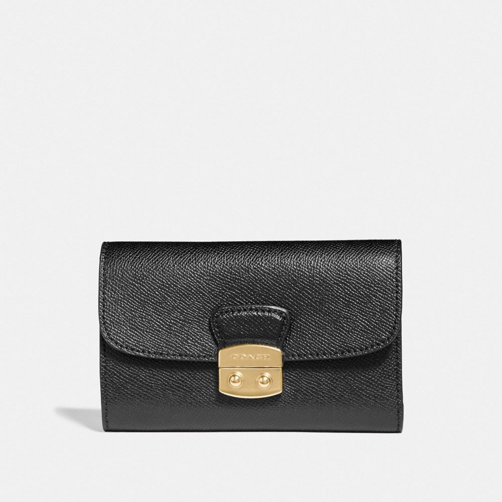 AVARY MEDIUM ENVELOPE WALLET - BLACK/LIGHT GOLD - COACH F67491