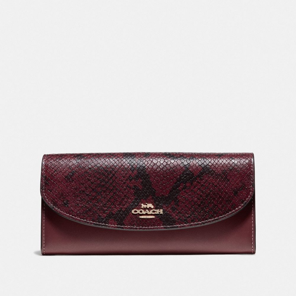 COACH F67499 - SLIM ENVELOPE WALLET WINE/IMITATION GOLD