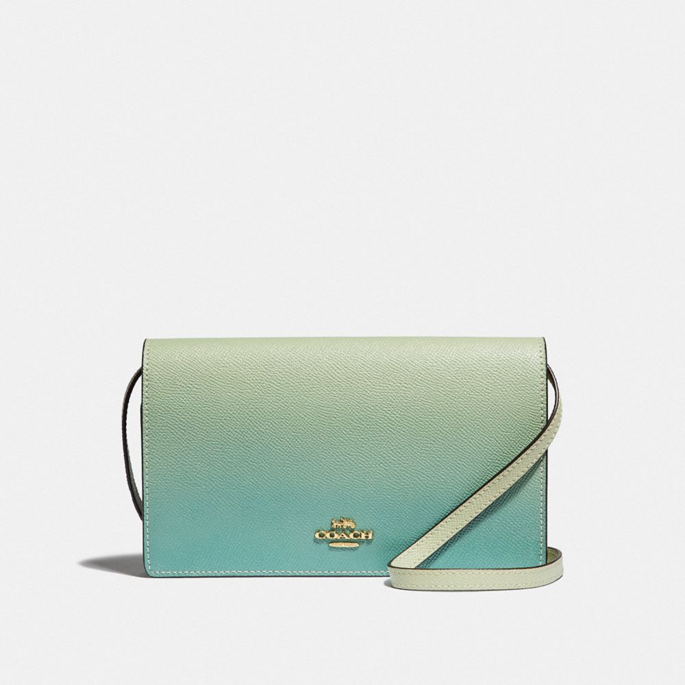 COACH F67504 HAYDEN FOLDOVER CROSSBODY CLUTCH WITH OMBRE GREEN MULTI/IMITATION GOLD