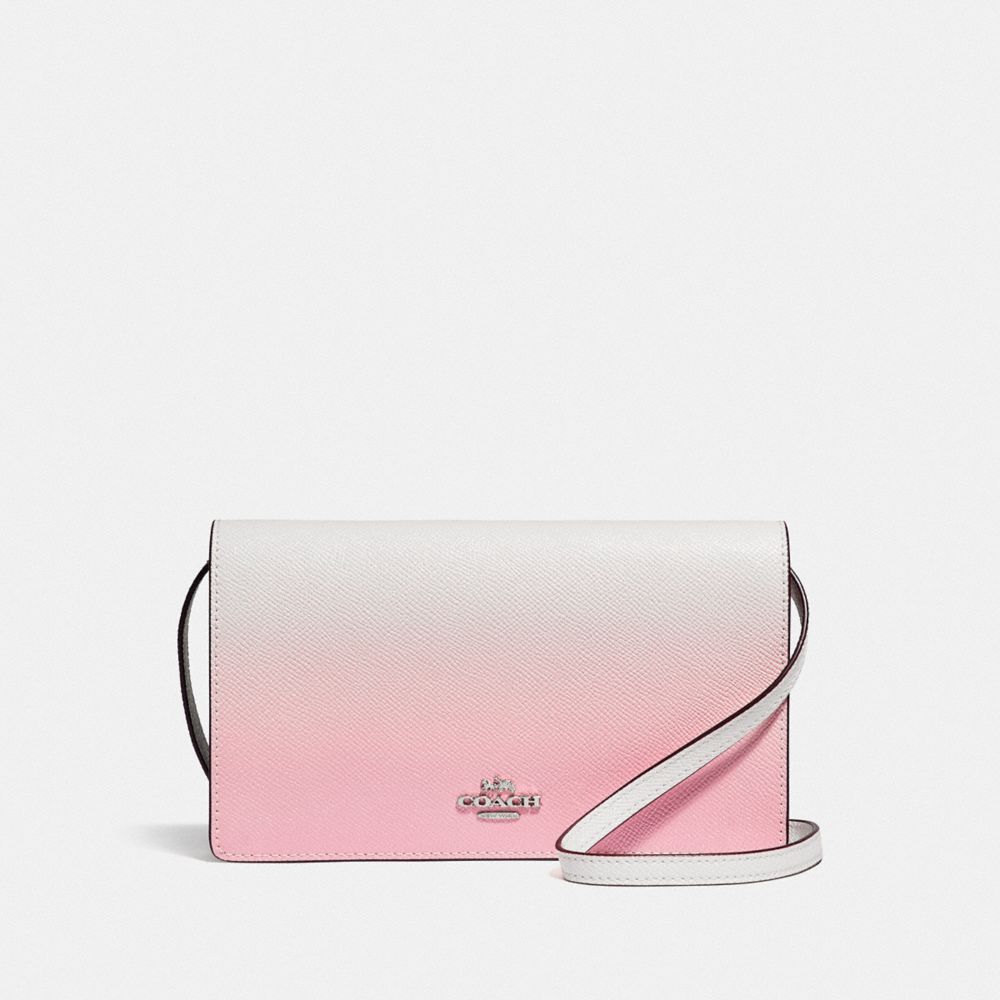 HAYDEN FOLDOVER CROSSBODY CLUTCH WITH OMBRE - F67504 - PINK MULTI/SILVER