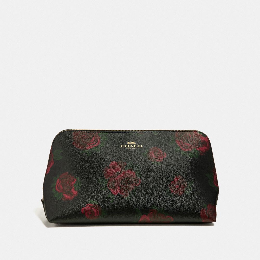 COSMETIC CASE 22  WITH JUMBO FLORAL PRINT - BLACK MULTI/BLACK/IMITATION GOLD - COACH F67507