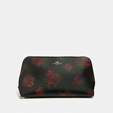 COACH COSMETIC CASE 22  WITH JUMBO FLORAL PRINT - BLACK MULTI/BLACK/IMITATION GOLD - F67507