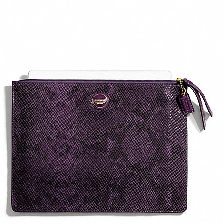 COACH SIGNATURE STRIPE EMBOSSED SNAKE LARGE TECH POUCH -  - f67523