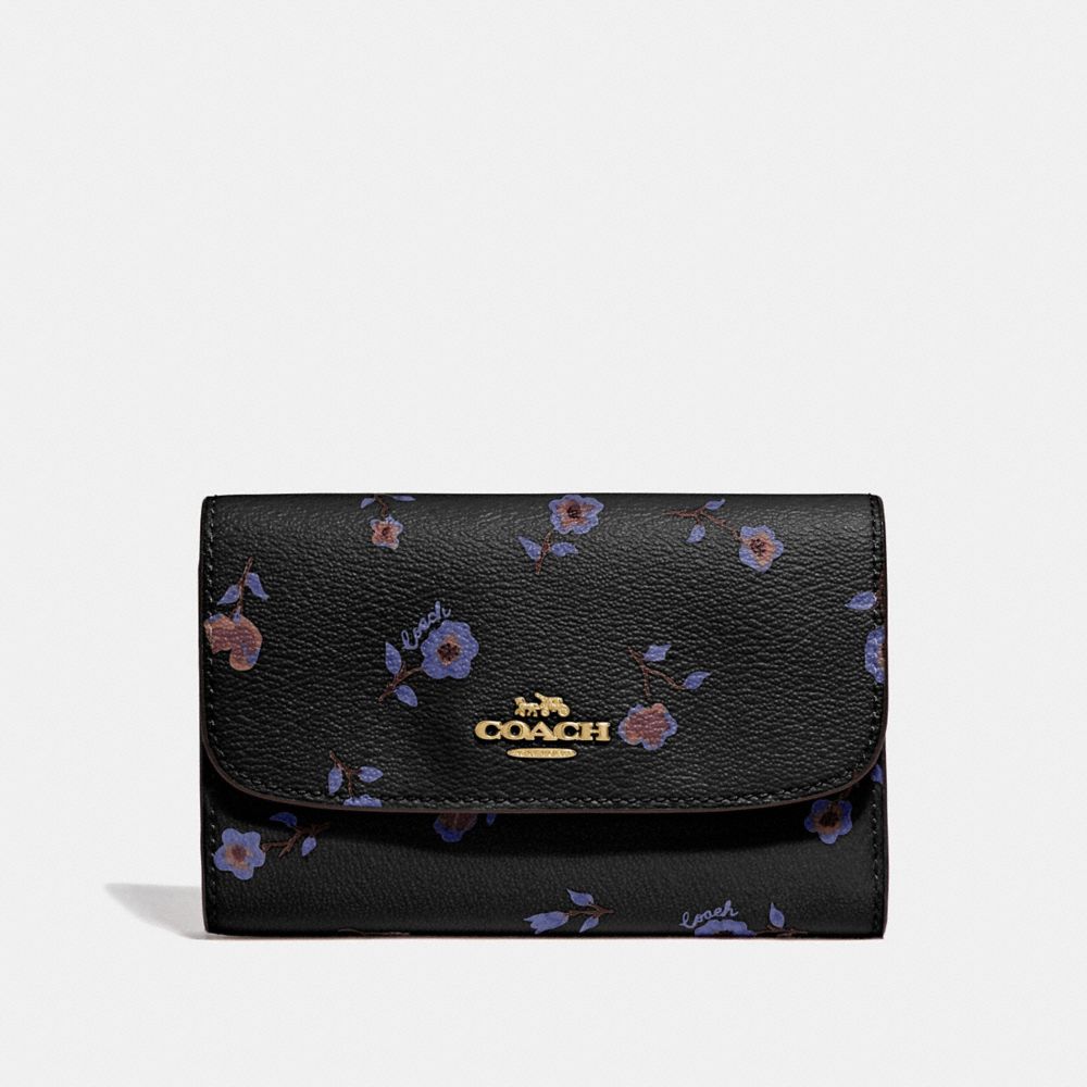 COACH F67548 Medium Envelope Wallet With Vintage Prairie Print BLACK/MULTI/IMITATION GOLD