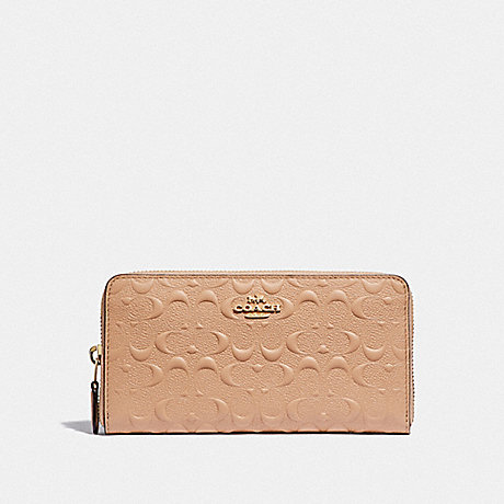 COACH ACCORDION ZIP WALLET IN SIGNATURE LEATHER - BEECHWOOD/IMITATION GOLD - F67566