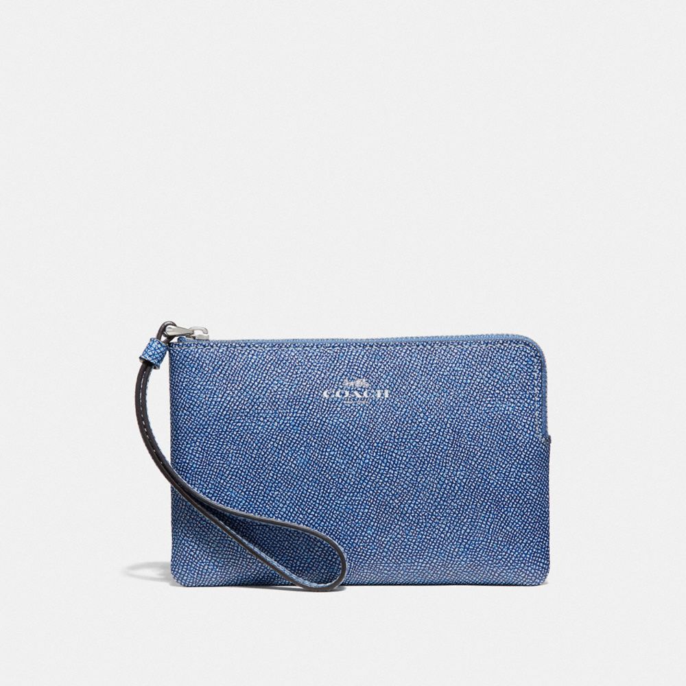 CORNER ZIP WRISTLET - DENIM/SILVER - COACH F67584